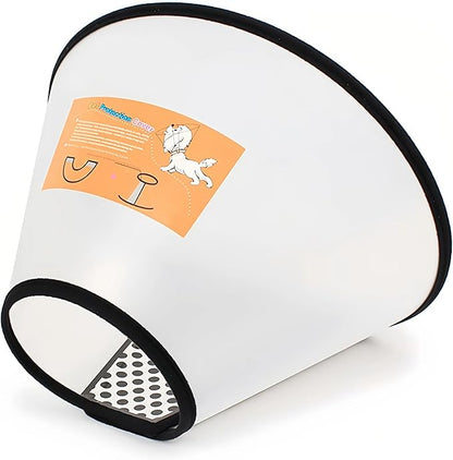 2Pcs Adjustable Dog Recovery Cone, Plastic E-Collar for Cats and Dogs After Surgery, Elizabethan Collar to Prevent Licking and Biting Wounds, for Large Medium Small Pets (White, M)