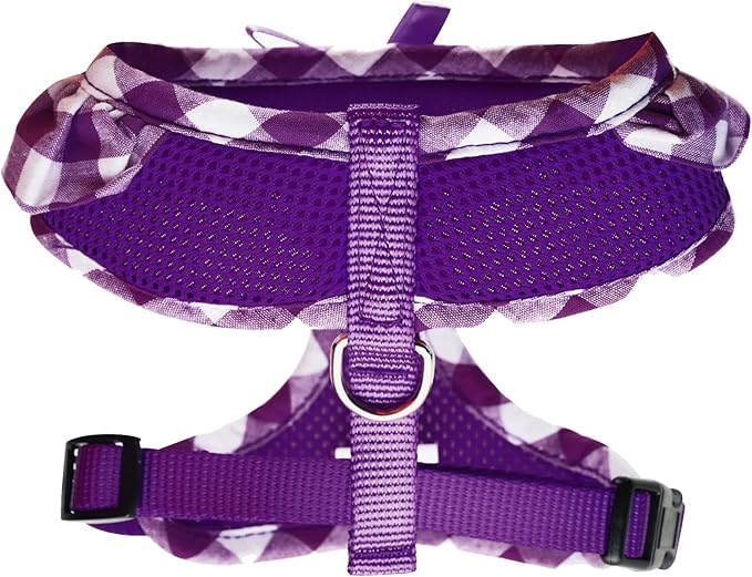SuperBuddy Upgraded Soft Mesh Dog Harness, Super Breathable Lightweight Pet Harnesses for Puppy Dogs Outdoor Walking, Purple -XSmall