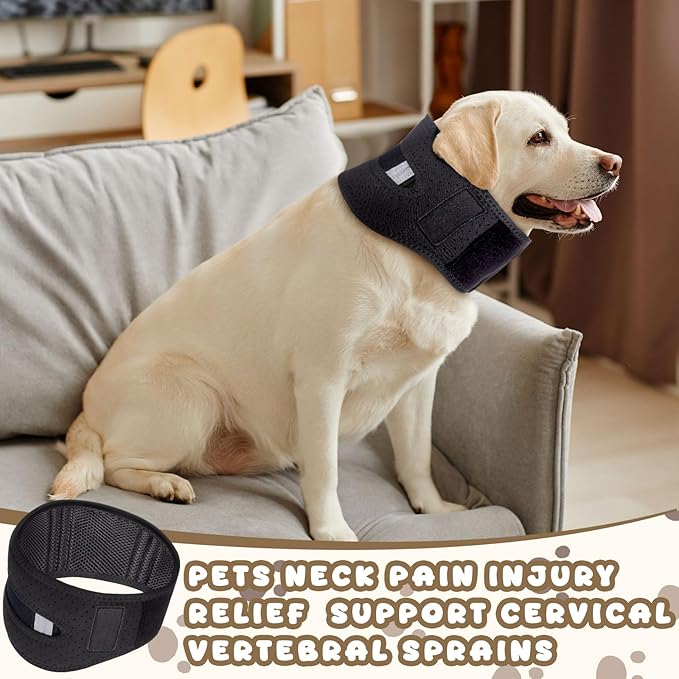 Adjustable Dog Neck Brace Offers Support for Pets Neck Pain Injury Relief Soft Support Cervical Vertebral Sprains and Instability Brace Collar for Dogs(XL)