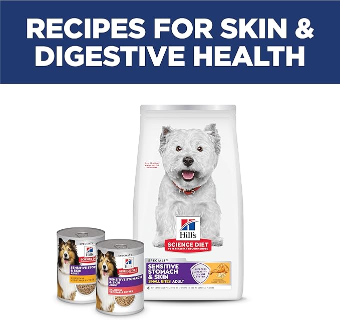 Hill's Science Diet Adult Sensitive Stomach & Skin Small Bites Dry Dog Food, Chicken, 4 lb. Bag