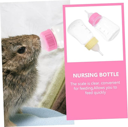 2pcs Kitten Nursing Bottles Soft Easy to Squeeze Pet Feeder for Kittens and Puppies Durable Milk Bottles for Newborns Reusable and Convenient Feeding Yellow Pink