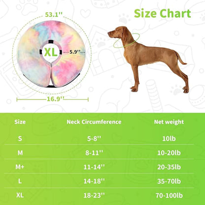 Dog Neck Collar Recovery E-Collar Alternative, Dog Donut Collar After Surgery for Dogs and Cats(Pink Blue, XL)