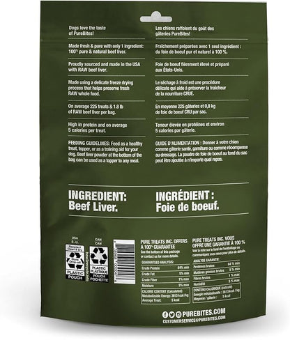 PureBites Beef Freeze Dried Dog Treats, 1 Ingredient, Made in USA, 8.8oz