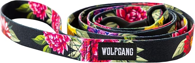 Wolfgang Heavy Duty Dog Leash, Pull-Tested to Over 800 lbs for Walking & Training, DarkFloral Print, Large