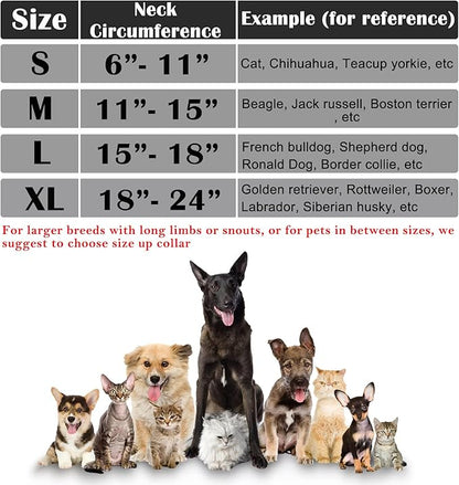 Katoggy Inflatable Cone Collar for Dogs After Surgery, Soft Adjustable Blow up Donut E-Collar for Small Medium Large Dogs and Cats