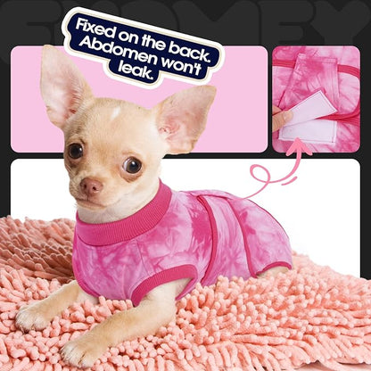 FUAMEY Surgery Recovery Suit for Large Dogs,Dog Surgery Suit Female Spay Male Dogs Neuter Recovery Shirt Dog Onesie Anti Licking Abdominal Wounds Pet Bodysuit Skin Conditions Rose Dye L