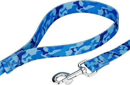 Country Brook Petz - Blue Bone Camo Martingale Dog Collar and Leash - Camouflage Collection Featuring Rugged Designs (5/8 Inch, Small)