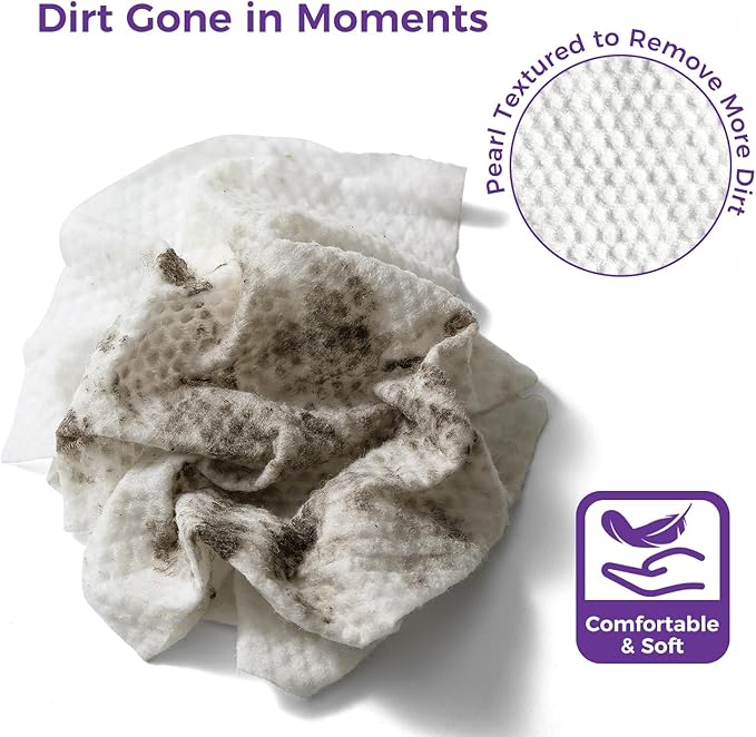Extra Large 8“ x 13" Dog Wipes, Hypoallergenic, Lavender Scented, Plant-Based Grooming Wipes for Deodorizing & Hydrating Paws, Body, Butt, Ears & Coat - 360 Count