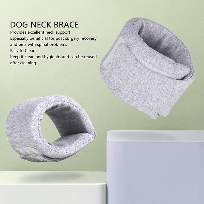 Dog Neck Support Collar Adjustable Prevent Licking Protective Pet Cervical Collar Neck Brace for Cats Post Surgery (S)