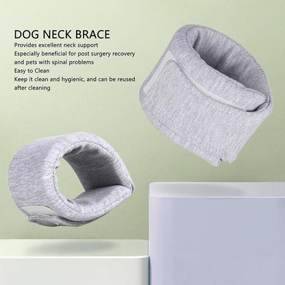 Haofy Dog Neck Support Collar Adjustable Prevent Licking Protective Pet Cervical Collar Neck Brace for Cats Post Surgery (M)