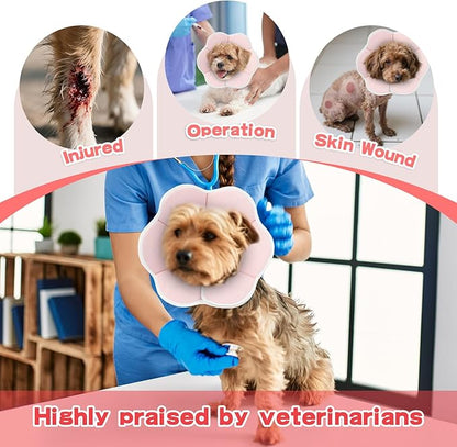 Soft Dog Cone Collar Alternative for Small Dogs(Puppy Yorkshire Puppy Chihuahua), Adjustable Protective Dog Recovery Cone, Elizabethan Comfortable Neck Pillow Cone After Surgery Anti Licking