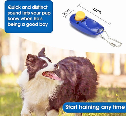 BAAPET 15/20/30/50/100 ft Long Dog Training Leash with Clickers for Small, Medium and Large Dogs or Cats (20 Feet, Blue)