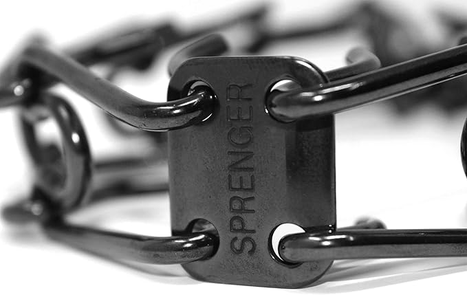 Herm Sprenger Black Stainless Steel Prong Dog Training Collar with Swivel Ultra-Plus Pet Pinch Collar No-Pull Collar for Dogs Anti Pull Training Collar Made in Germany 4mm x 25in Large