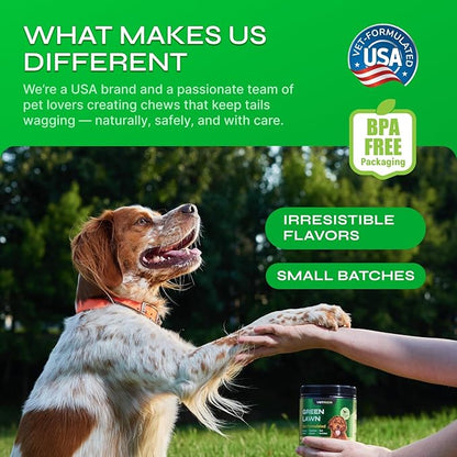 Dog Urine Neutralizer for Lawn with Probiotics - 234 Billion CFU per Pack - Grass Savers for Dog Urine with Digestive Enzymes, Cranberry - Green Grass Dog Chews for Gut Health Support - 130 Treats