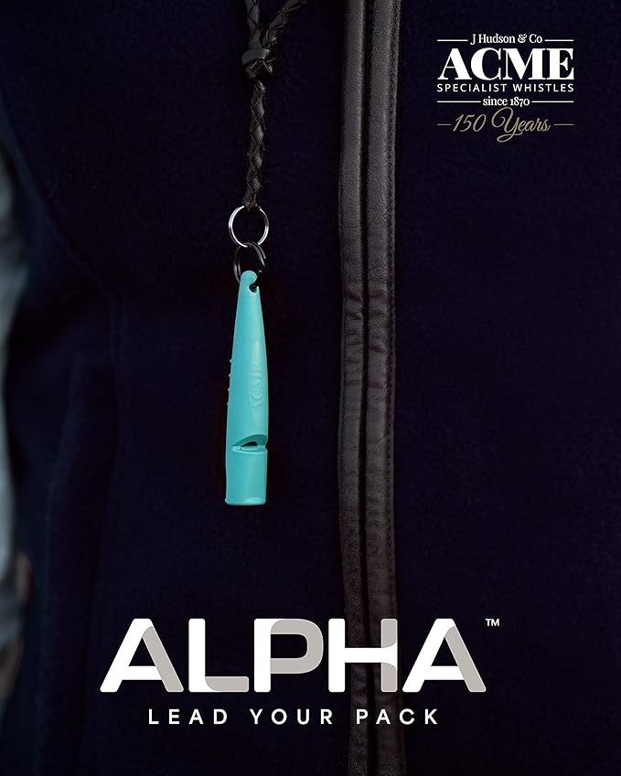 ACME Alpha 211.5 Professional Dog Training Whistle with Enhanced Ergonomic Grip. BPA-Free Plastic. 110 dBA. Long Range. Standardized Frequency. Weatherproof. Made in the UK (Turquoise)