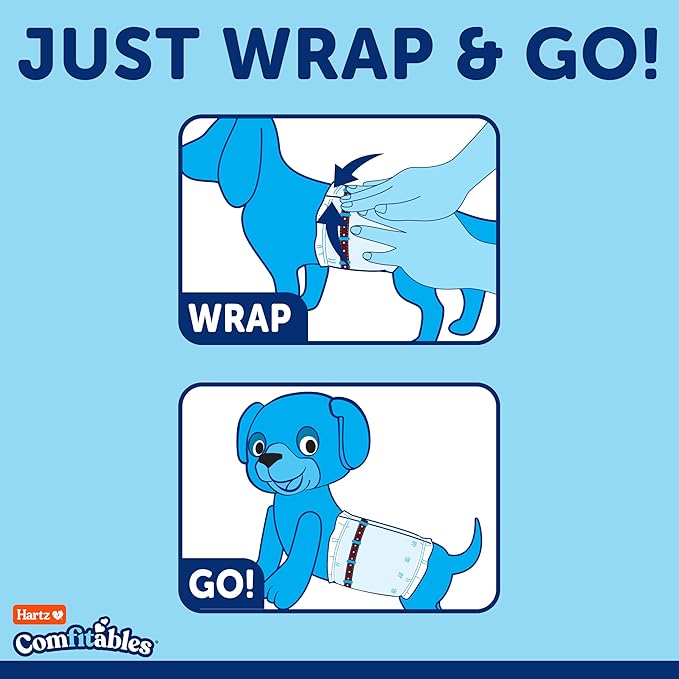 Hartz Comfitables Disposable Male Dog Wraps with Stretchy Waistband, Small 40Count