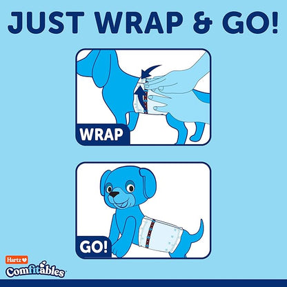 Hartz Comfitables Disposable Male Dog Wraps with Stretchy Waistband, Small 40Count
