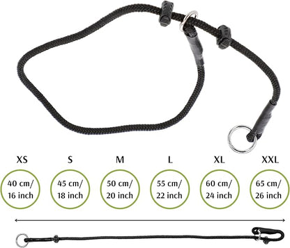 Dingo Gear Dog Choke Collar Hand Sewn Strong Polypropylene Braided Cord Two Limiters Waterproof Choker for K9 Training IGP Agitation Bite Work Obedience 2XL - Black (S04051)