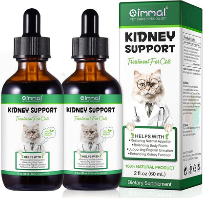Kidney Support for Cats, Cat Kidney Treatment Support Cat Urinate Regularly, Strengthen Kidney Function,Increase Immunity, Herbal Supplement Supports Healthy Kidney Function- 2PCS