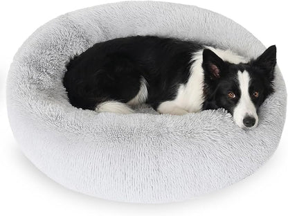 JOLLYVOGUE Dog Bed, Calming Anti-Anxiety Large Dog Bed, Fluffy Donut Cushion for Medium and Large Pets (27"/30"/36")