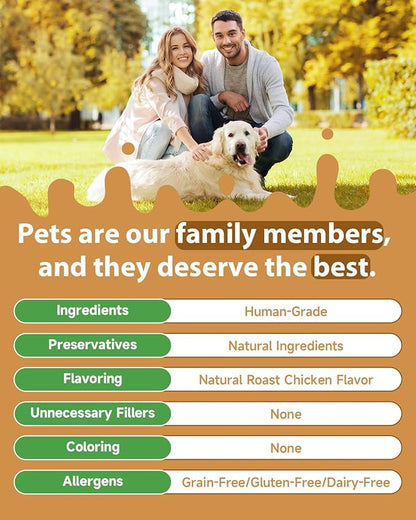 9 in 1 Mushroom Supplement for Dogs - Turkey Tail Mushroom for Dogs - Dog Lumps and Bumps Treatment - Digestive, Cellular, Immune Health Support - Reishi, Lions Mane, Shiitake - Roast Chicken Flavor