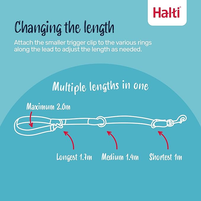 Halti Training Leash - Multifunctional Double-Ended Dog Leash, Ideal for Anti-Pulling Dog Training. Lightweight, Soft & Durable. Suitable for Medium to Large Dogs & Puppies (Size Large, Red, 2m)