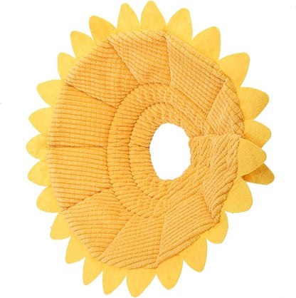 Cat Cone, Pet Recovery Collar Sunflower Shape Pet Elizabethan Collar Pet Recovery Cone Adjustable Pet Collar for Cat Dog (Size 4 Neck Circumference 26-29cm)