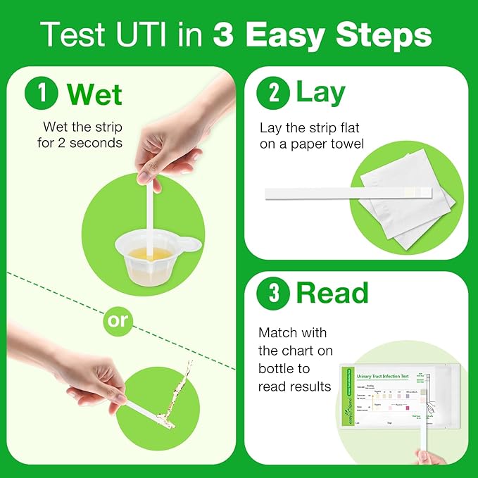 Easy@Home UTI Test Strips: Highly Accurate Urinary Tract Test Kit for Women Men, Bladder Infection Urine Testing, Quick Results, OTC Use (UTI - 5 Pack)