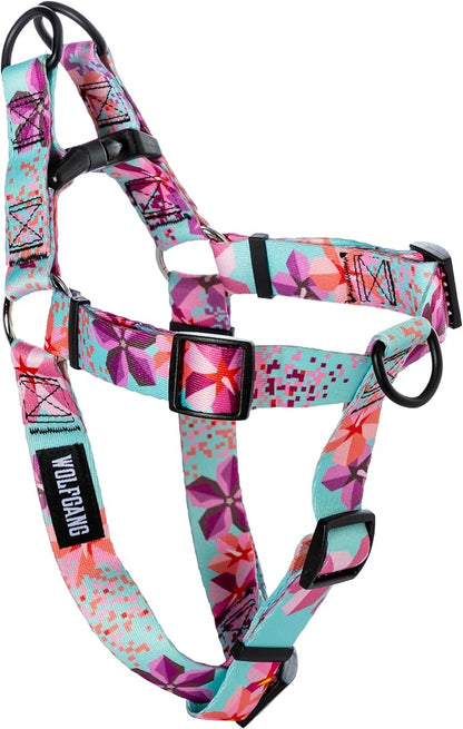 Wolfgang Heavy Duty Adjustable Dog Harness, Pull-Tested to Over 800 lbs for Walking & Training, DigiFloral Print, Large