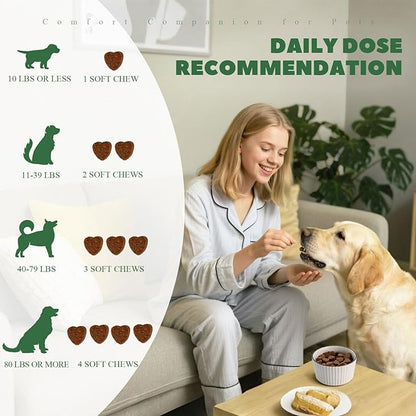 Dog Allergy Chews, Dog Allergy Relief Chews Coat Supplement for Itchy Skin Paw Licking, Probiotics for Dogs with Colostrum Omega-3 Turmeric Immune Supplement-30ct