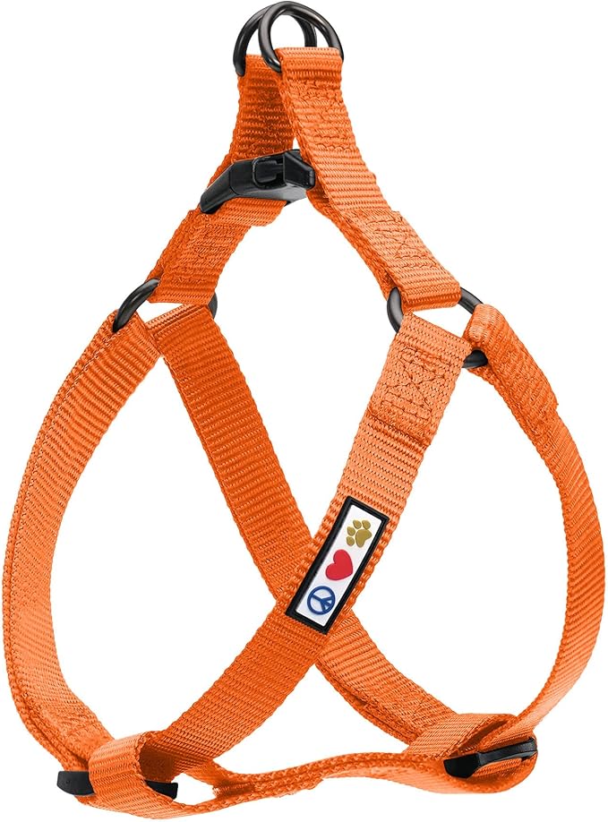 Pawtitas Solid Step-in Dog Harness – Adjustable No-Pull Vest for Puppies to Seniors, Safe & Comfortable S Orange