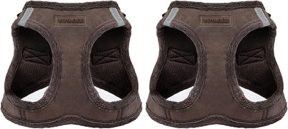 Voyager Step-in Plush Dog Harness – Soft Plush, Step in Vest Harness for Small and Medium Dogs by Best Pet Supplies - Chocolate Suede, XL (Chest: 20.5-23") (Pack of 2)