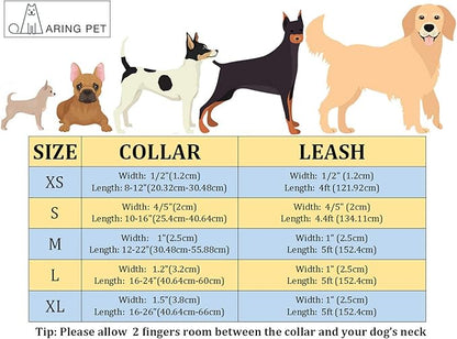 ARING PET Dog Collar and Leash, Velvet Dog Collar and Leash Set, Soft & Comfy, Adjustable Collars for Dogs Medium