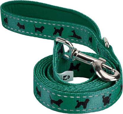 EcoBark Dog Leash - Soft & Reflective Comfort Leash with Padded Handle - Strong Durable Heavy Duty - Training and Pulling for Small, Medium or Large Dogs (Forest Green)