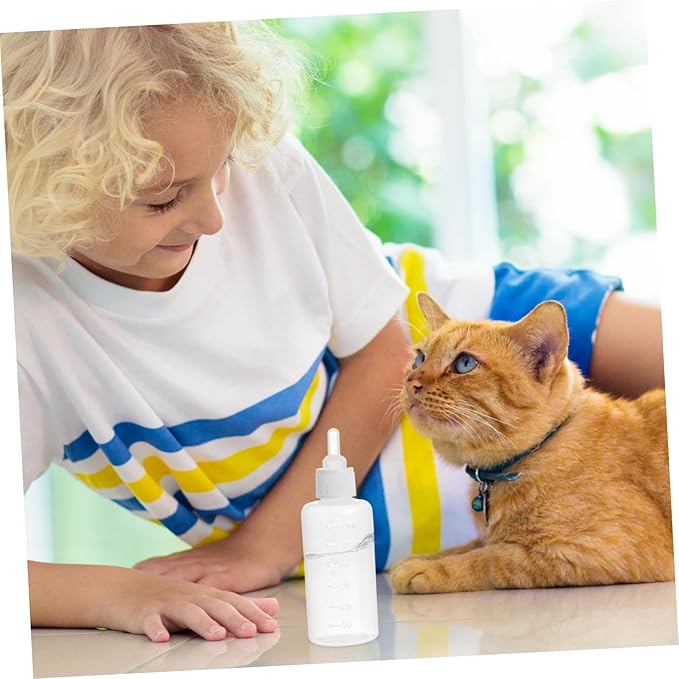 BESPORTBLE 2 Sets Pet Nursing Bottle for Dogs and Cats Milk Feeder with Scale Design Safe Portable Feeding Bottles for Newborn Kittens and Puppies