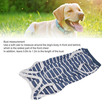 Dog Recovery Suit Stretchy Breathable Adjustable Collar Pet Post Surgery Shirt Abdominal Wound Protection (L)