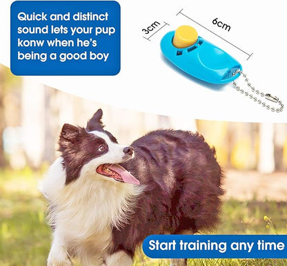 BAAPET 15/20/30/50/100 ft Long Dog Training Leash with Clickers for Small, Medium and Large Dogs or Cats (50 Feet, SkyBlue)