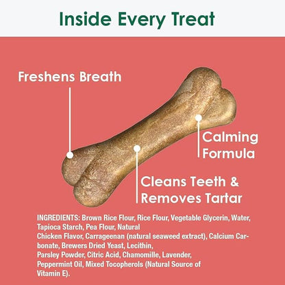 Bonies Natural Hip & Joint Formula Small-Sized Single Bone, Glucosamine & Omega Fatty Acids, Fresh Breath, Clean Teeth, Low Calories, Chicken Flavor, Small Dogs, 120 Bones