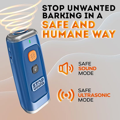 Stop Dog Barking Instantly – Ultrasonic Dog Bark Deterrent Device Humane No-Shock Barking Silencer & Dog Trainer for Indoor & Outdoor Use Effective Bark Control Solution for Small Medium Large Dogs