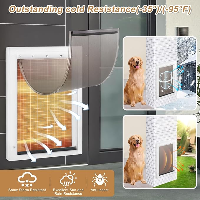 Large Dog Door Replacement Flap with Screws, Compatible with PAC11-11039, Measures 10 1/8" X 16 7/8", Doggy Door Replacement Flap, Weather Resistant and Easy to Install