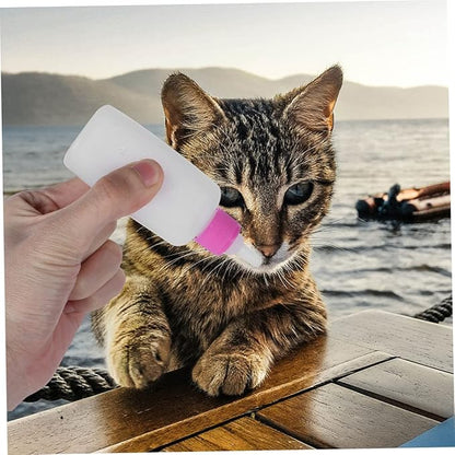 2sets Reusable Cat Feeding Bottles Kitten Milk Feeder Soft and Sturdy Pet Nursing Tool for Kittens and Puppies Easy to Use and Portable Feeding