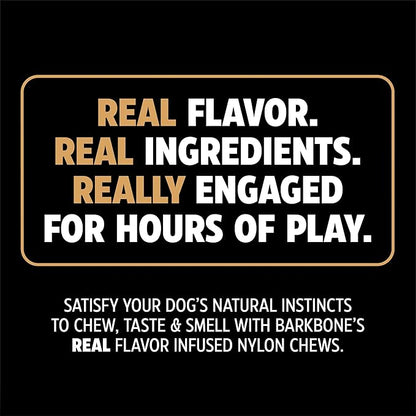 Pet Qwerks Original BarkBone - Nylon Dog Bone for Aggressive Chewers - Bacon Flavor - 7.75" (Pack of 3)