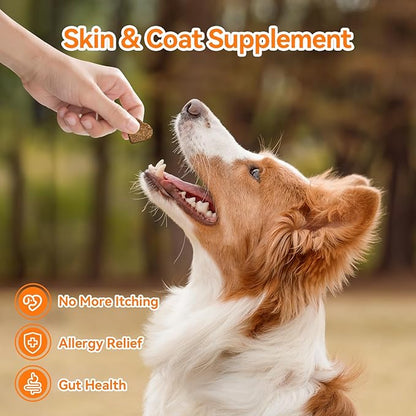 Dog Allergy Chews Allergy Relief 400ct- Probiotics for Dogs with 5 Digestive Enzymes, Colostrum for Itching Hot Spots Ears Paw Licking, Skin & Coat Relief Supplement for Allergies lmmune Support