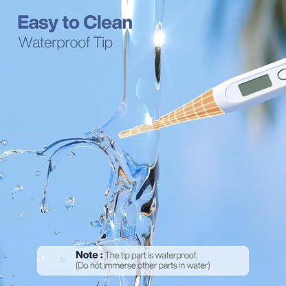 Boncare 10 Seconds Digital Thermometer for Adults and Kids - Accurate & Safe Rectal Thermometer for Baby with Fever Alarm, Oral Thermometer (Orange)
