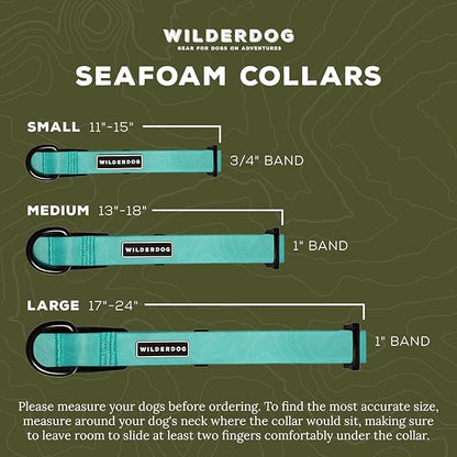 Wilderdog Waterproof Dog Collar - Repels Water & Dirt - Medium 13"-18" - Seafoam