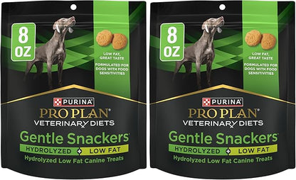 Pro Plan Veterinary Diets Purina Gentle Snackers Hydrolyzed Plus Low Fat Dog Treats - 8 oz. Pouch (Pack of 2)