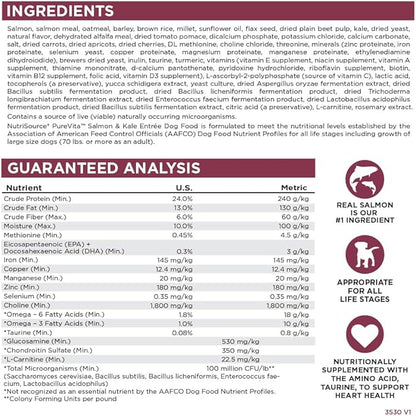 NutriSource Pure Vita Salmon & Kale Dog Food, 25LB
