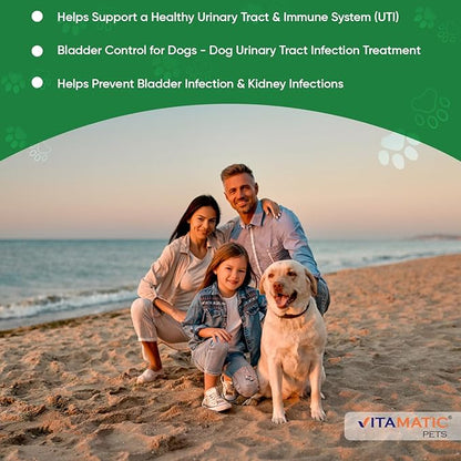 Vitamatic Cranberry for Dogs – 120 Chewable Tablets – with D-Mannose, Apple Cider Vinegar & Vitamin C – Urinary Tract & Bladder Support for Dogs - 2 Pack