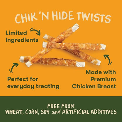 Pet 'n Shape Hide Twists – Chicken Wrapped Rawhide Dog Treats - Small Twist - 2 Pounds