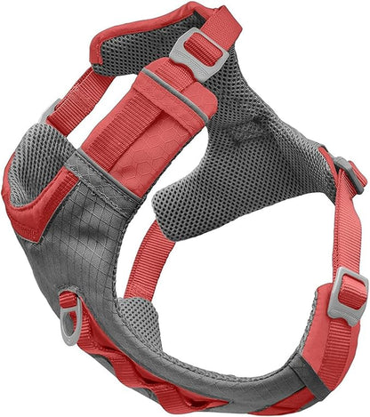 Kurgo Journey Air Dog Harness - Secure Fit for Active Dogs - Padded Chest - Lightweight Ripstop Fabric - Breathable Mesh - Reflective Trim - Back Assist Handle - Coral - X-Large